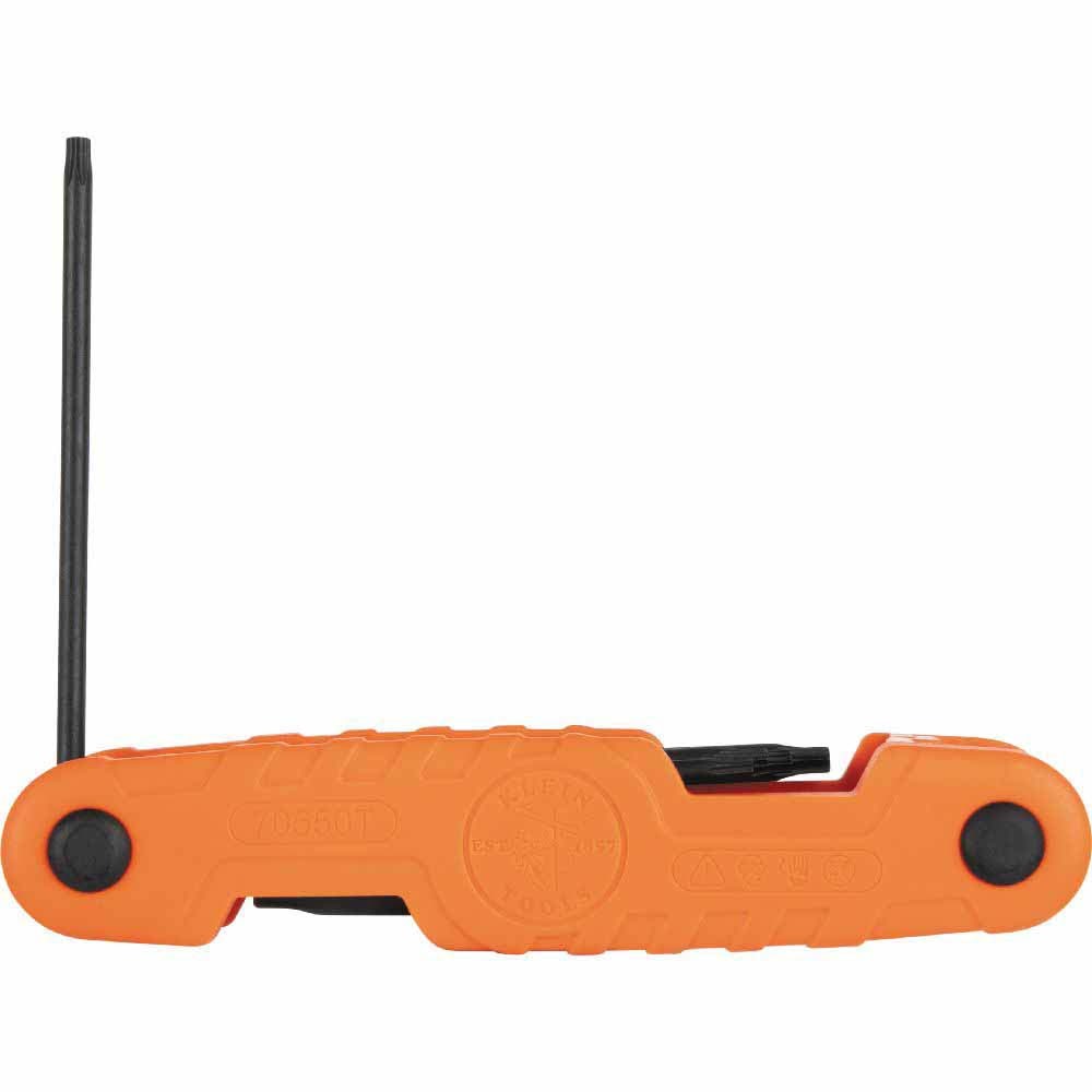 Klein 70550T Pro Folding Hex Key Set, 10-Key, TORX Sizes