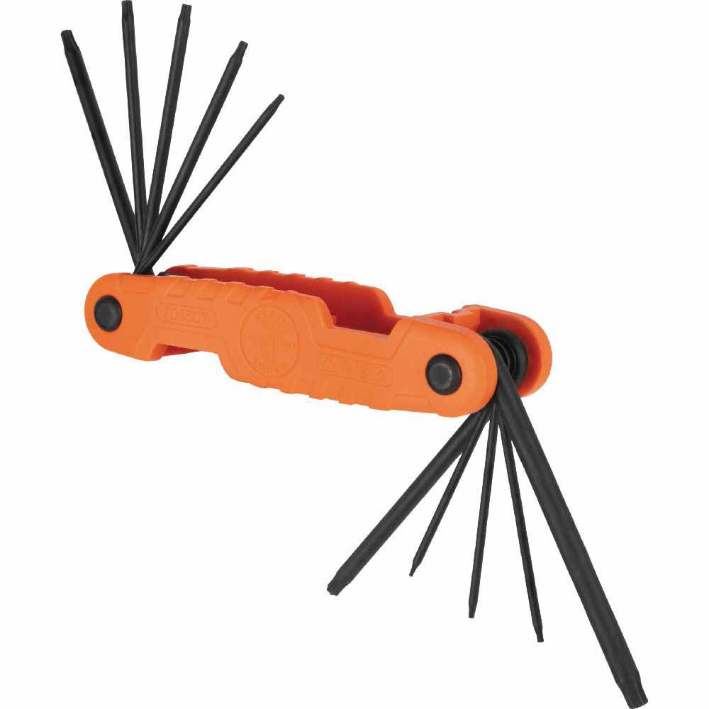 Klein 70550T Pro Folding Hex Key Set, 10-Key, TORX Sizes