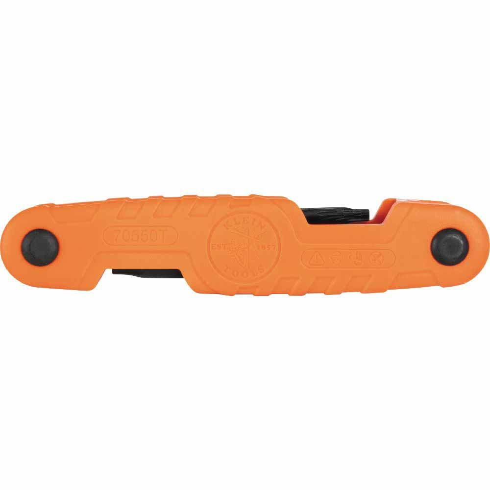 Klein 70550T Pro Folding Hex Key Set, 10-Key, TORX Sizes