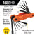 Klein 70550 Pro Folding Hex Key Set, 11 Fractional Inch-Sized Keys