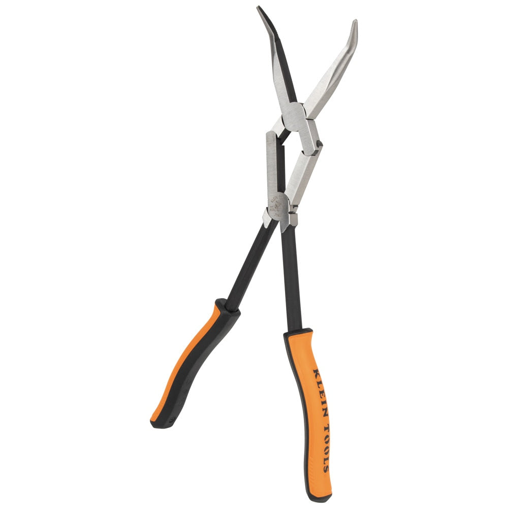 Klein 71401 Pliers, Long Reach Needle Nose Pliers, Bent Nose, 13"