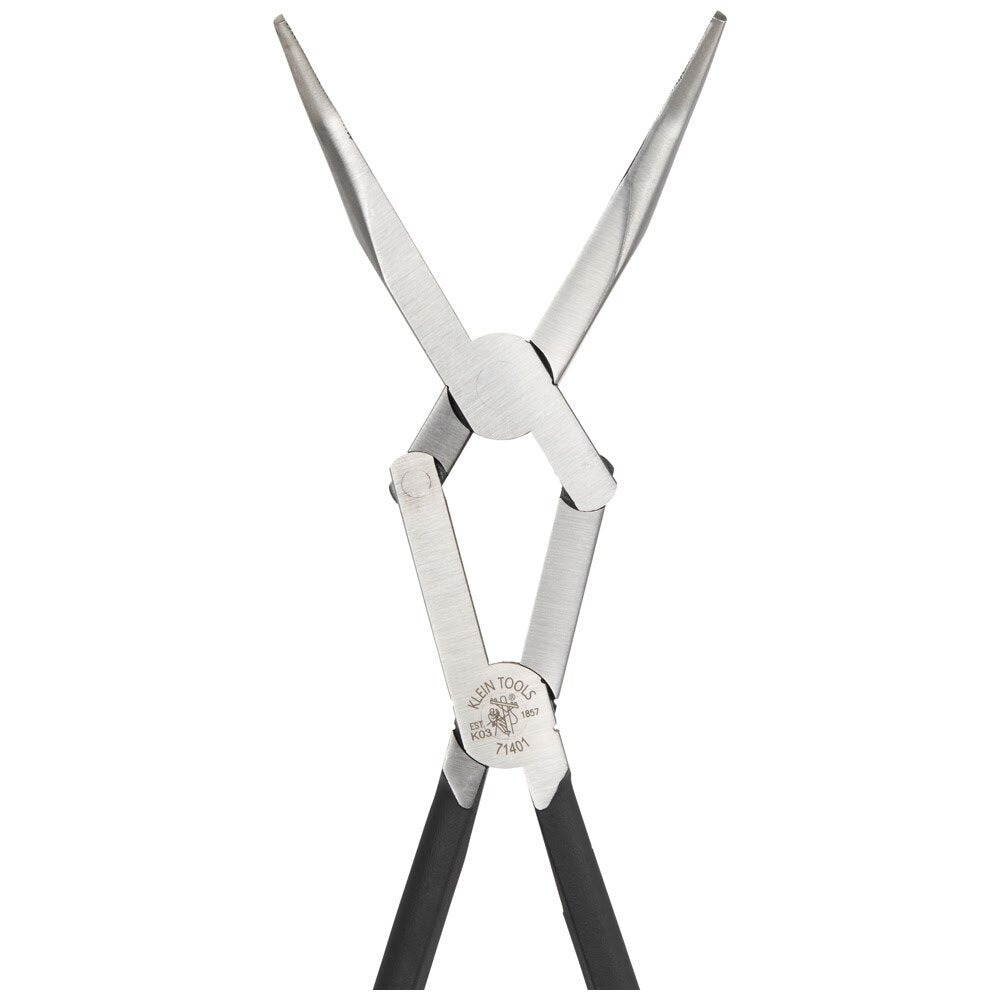 Klein 71401 Pliers, Long Reach Needle Nose Pliers, Bent Nose, 13"