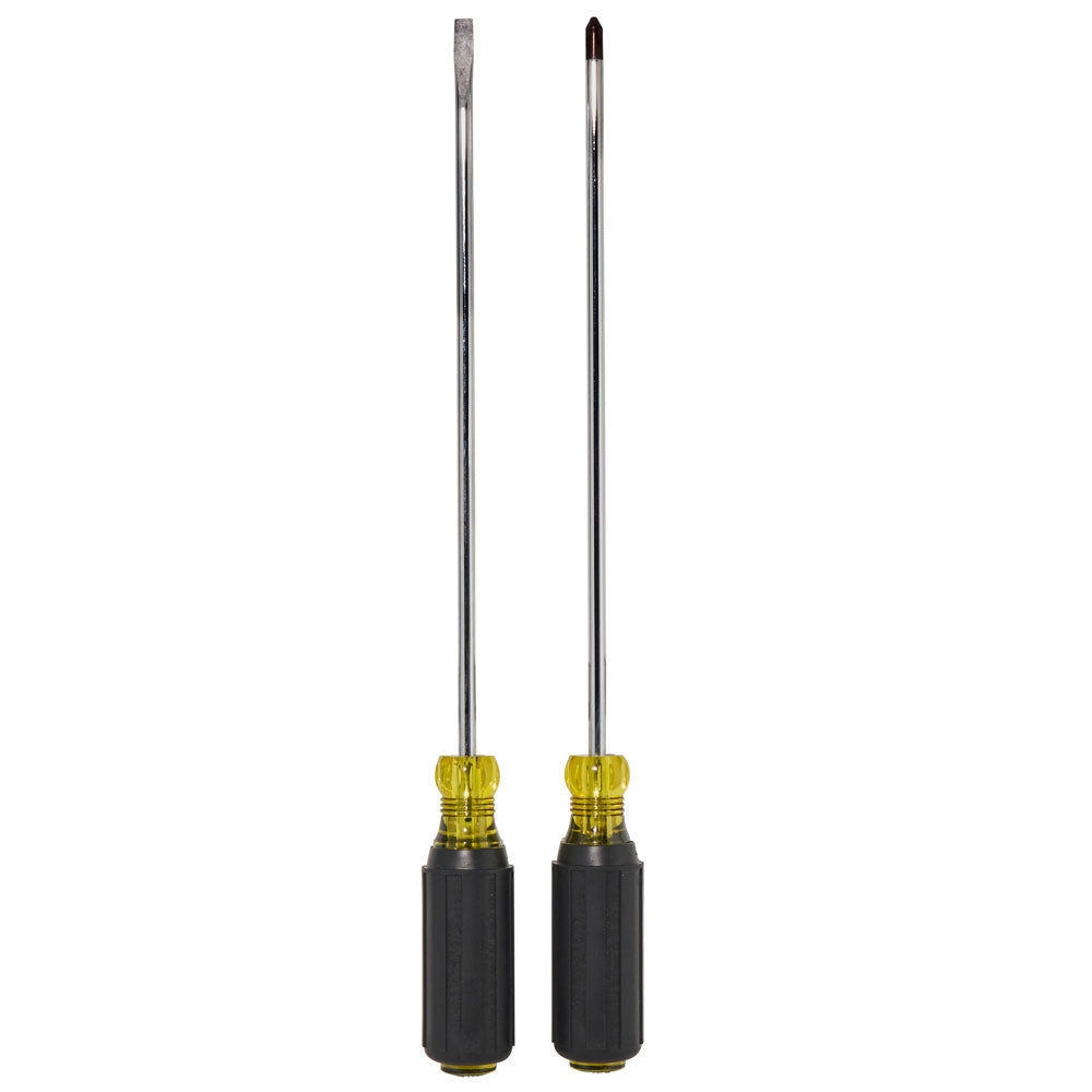 Klein 85072 Screwdriver Set, Long Blade Slotted and Phillips, 2-Piece