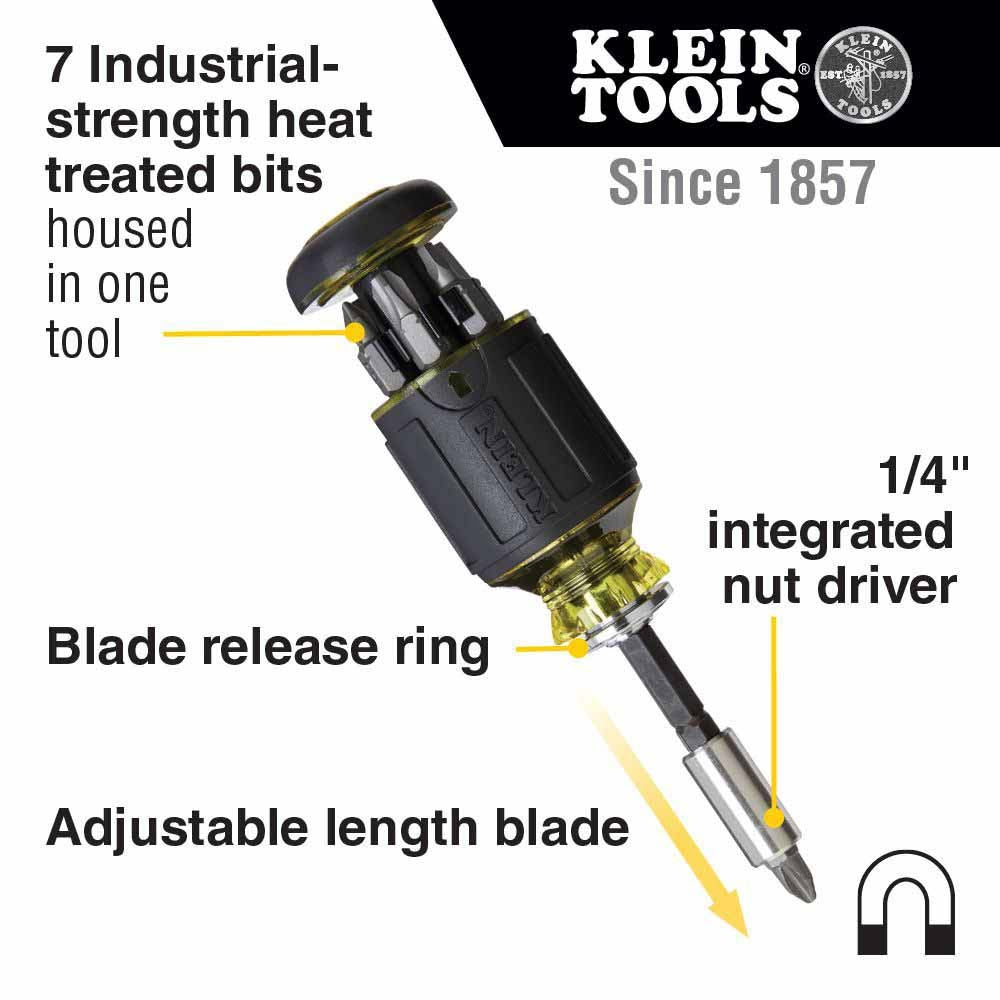 Klein Tools 85515HD Flip Socket, Mini Ratchet and Multi-Bit Driver Set, 3-Piece