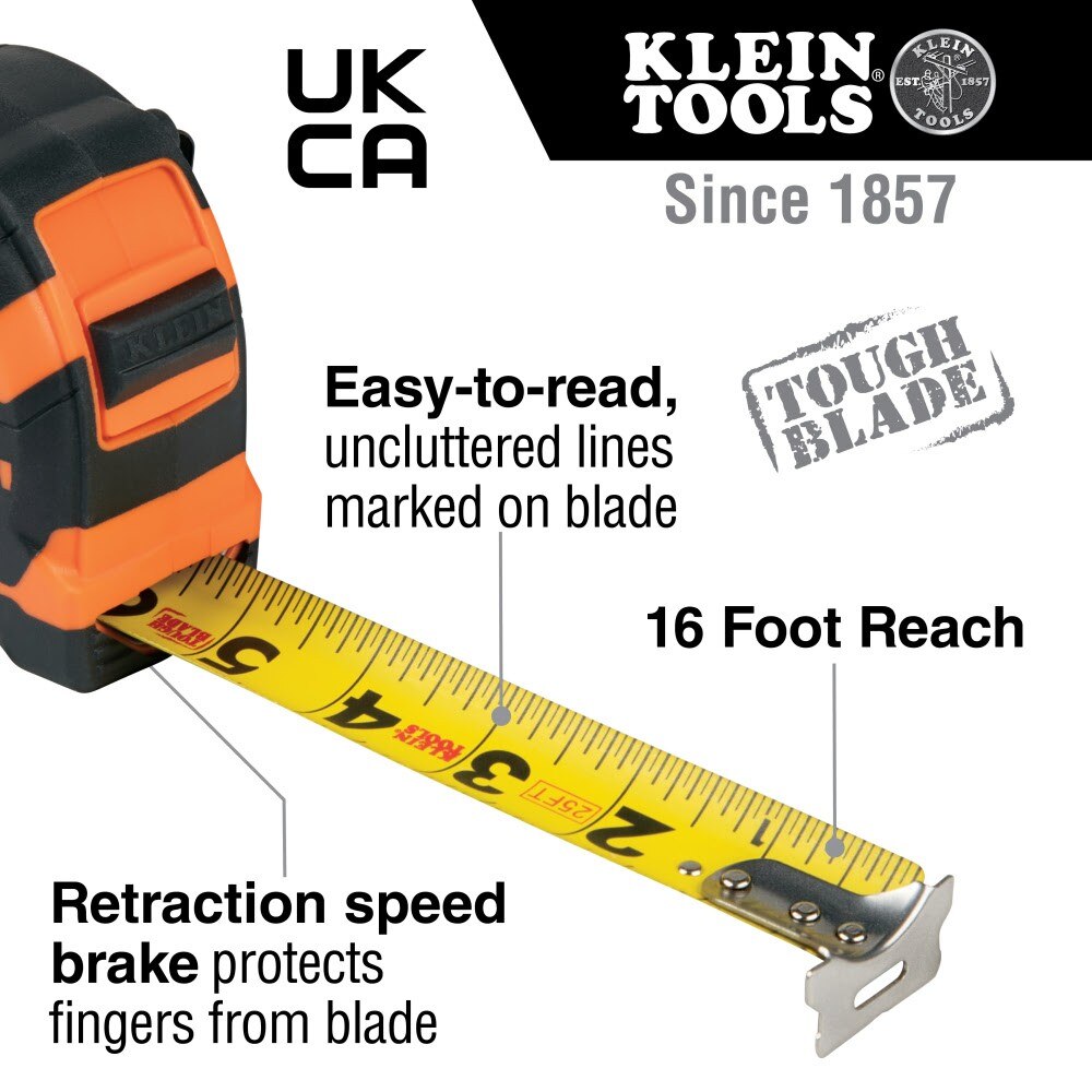 Klein 9135 Tape Measure, 35' Single-Hook