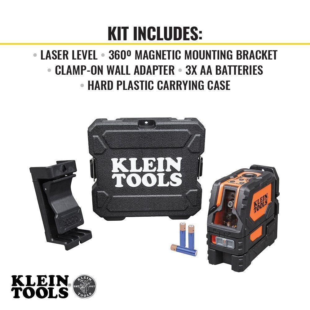 Klein 93LCLS Laser Level, Self-Leveling Cross-Line Level with Plumb Spot