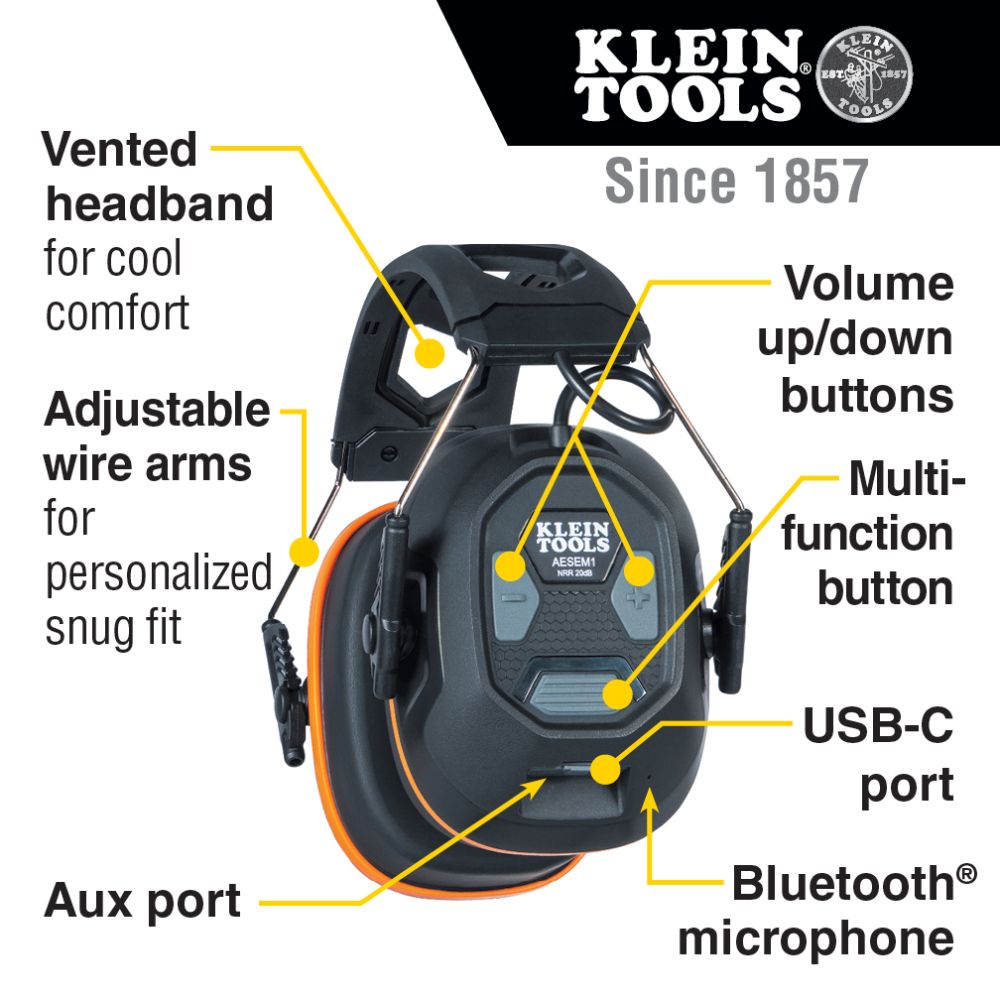 Klein AESEM1 Bluetooth Earmuffs