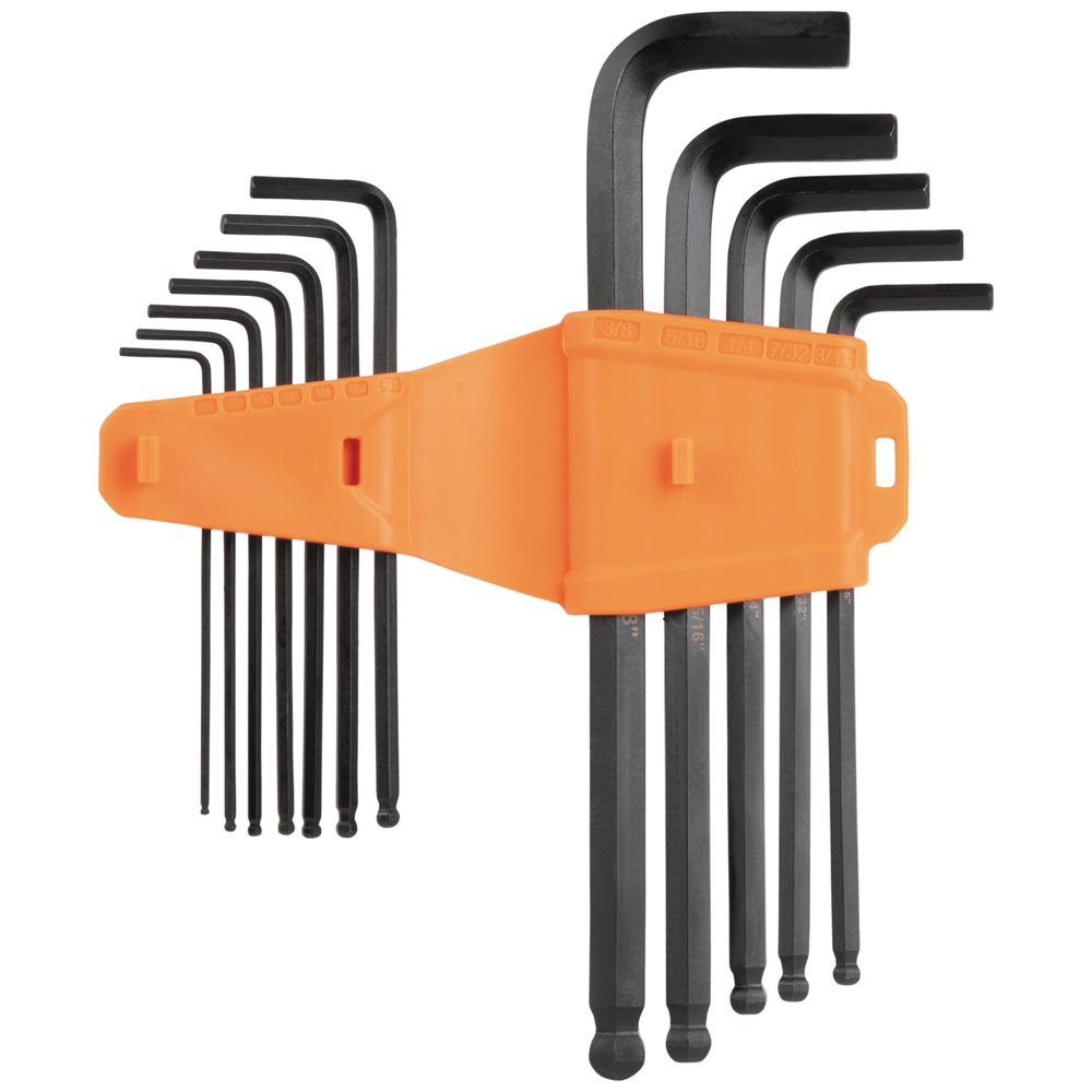Klein BLS22 Long Ball End Hex Key Set, SAE and Metric, 22-Piece