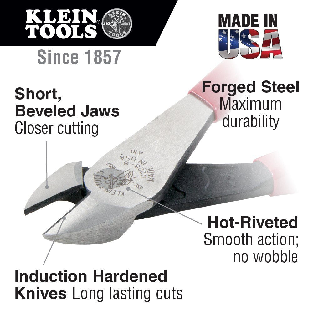 Klein Tools D228-7 Diagonal-Cutting Pliers, High Leverage, 7&quot;