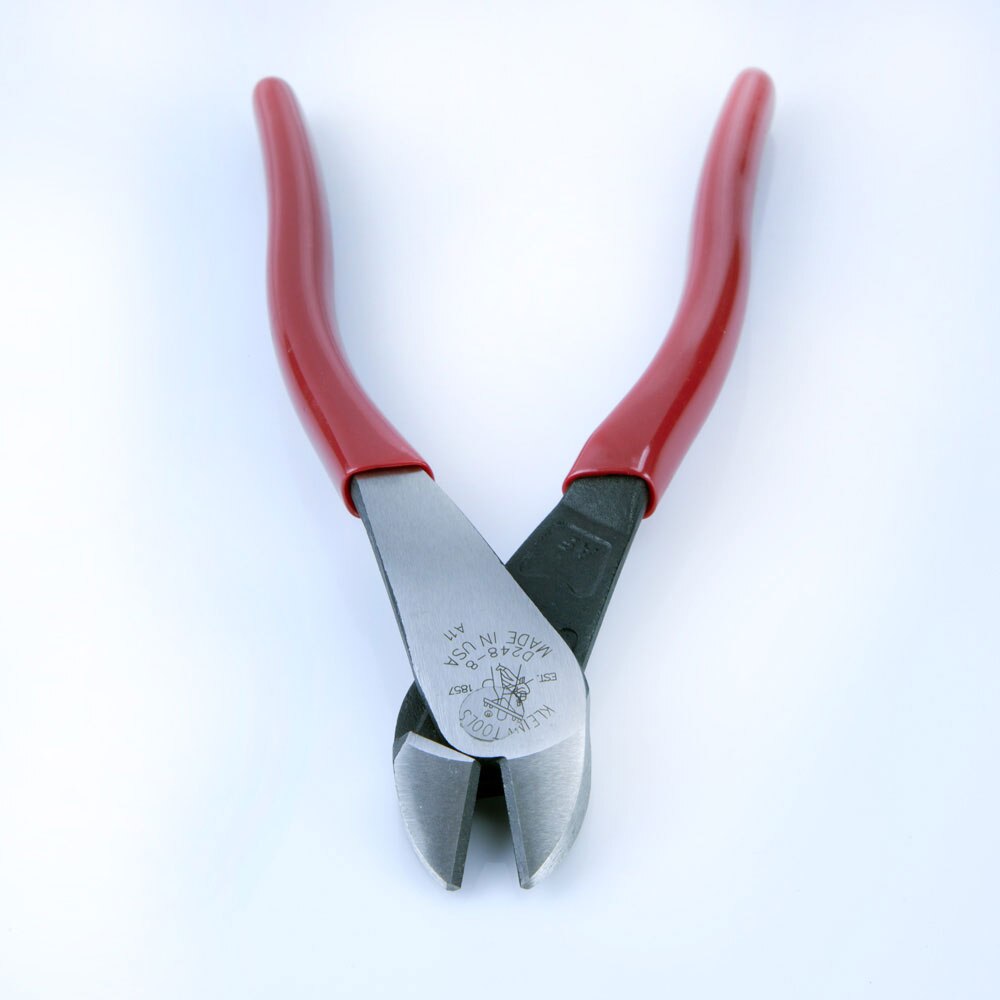 Klein Tools D248-8 Diagonal-Cutting Pliers, Angled Head, 8"
