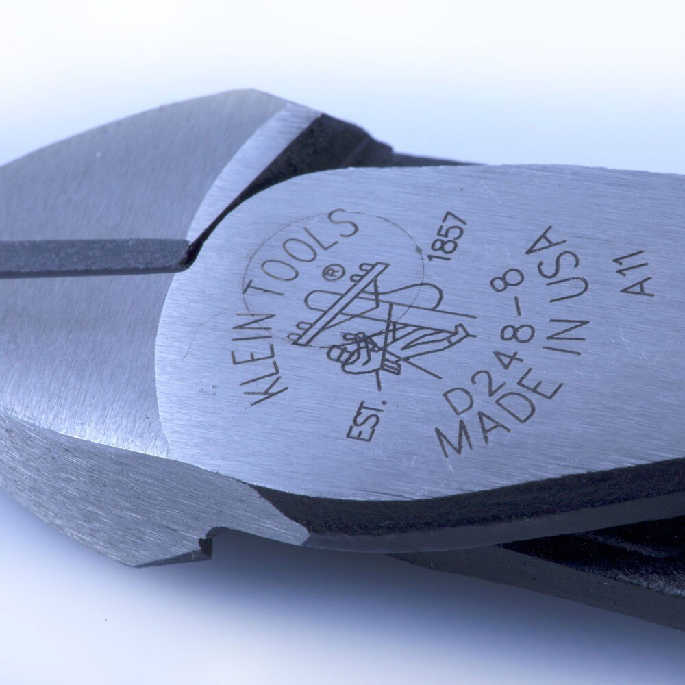 Klein Tools D248-8 Diagonal-Cutting Pliers, Angled Head, 8"