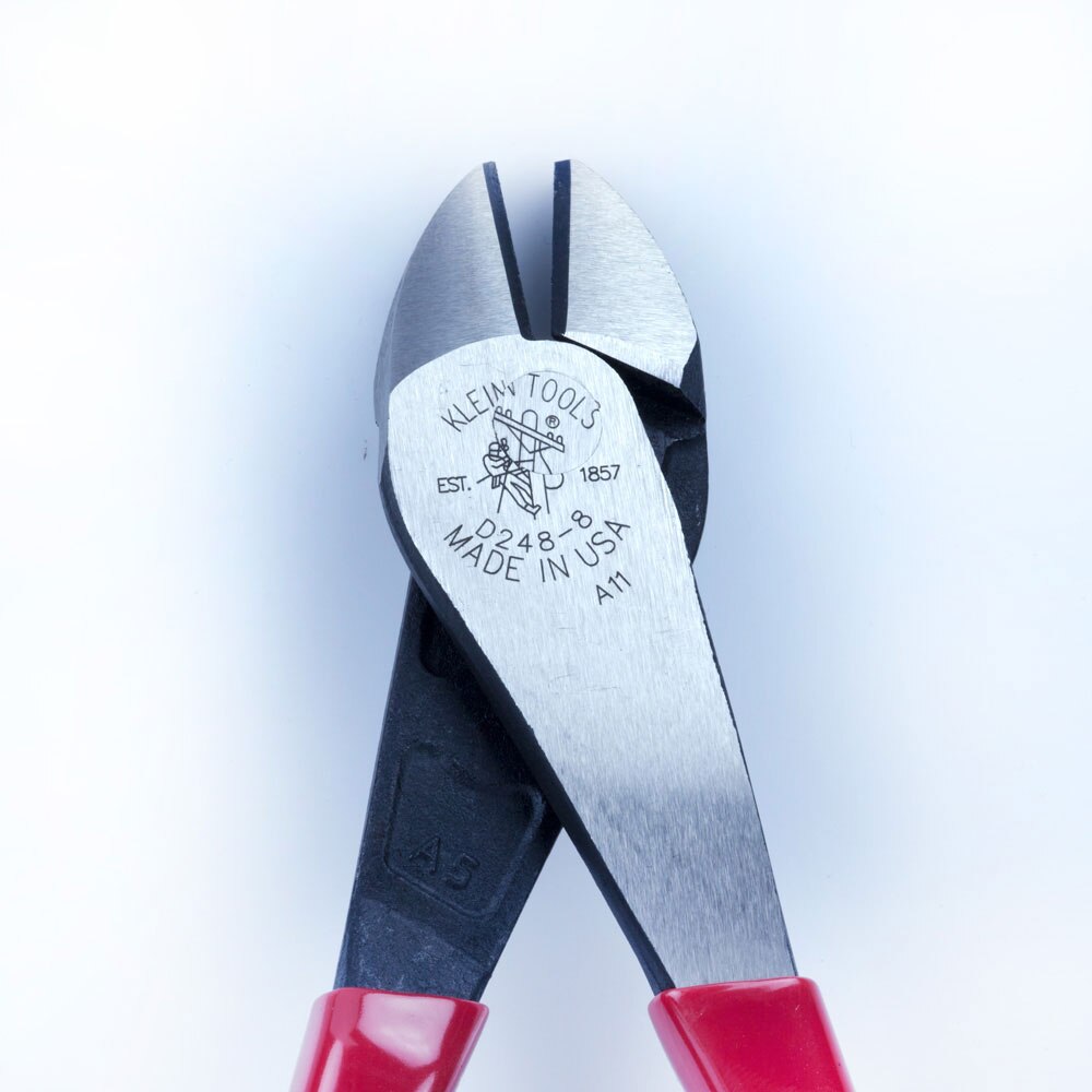 Klein Tools D248-8 Diagonal-Cutting Pliers, Angled Head, 8"