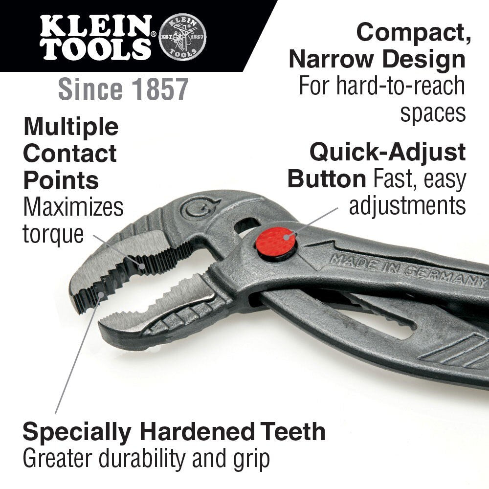 Klein D504-12B Quick-Adjust Klaw Pump Pliers, 12"