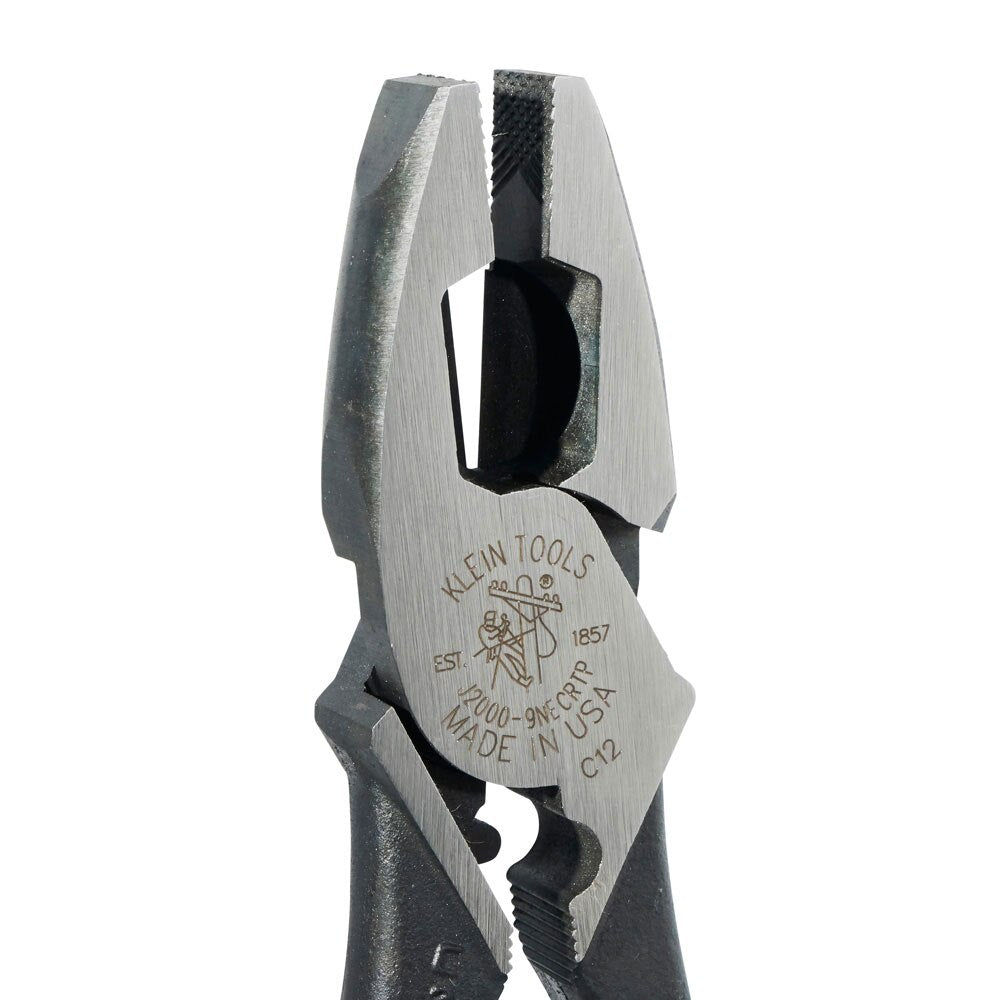 Klein Tools J2000-9NECRTP Lineman's Pliers, Fish Tape Pull/Crimping, 9"