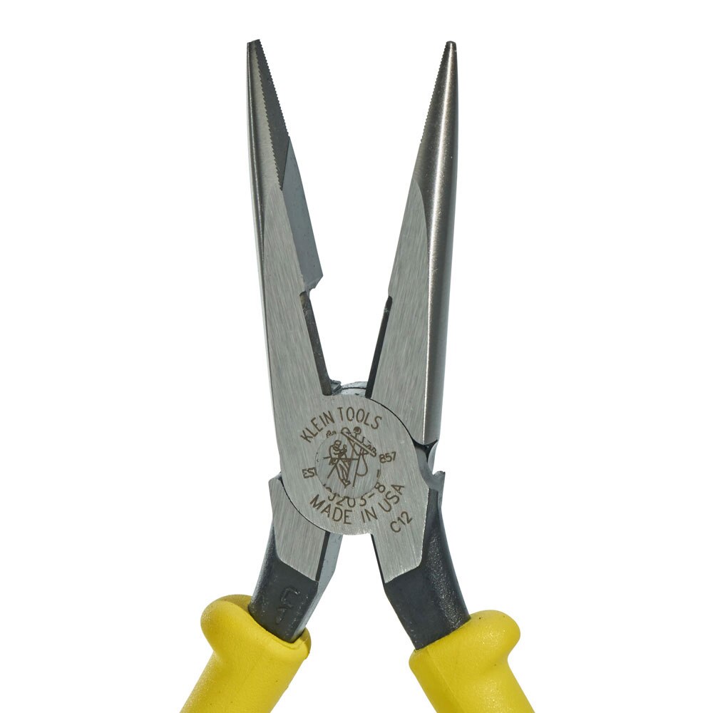 Klein Tools J203-8 Pliers, Long Nose Side-Cutters, 8"