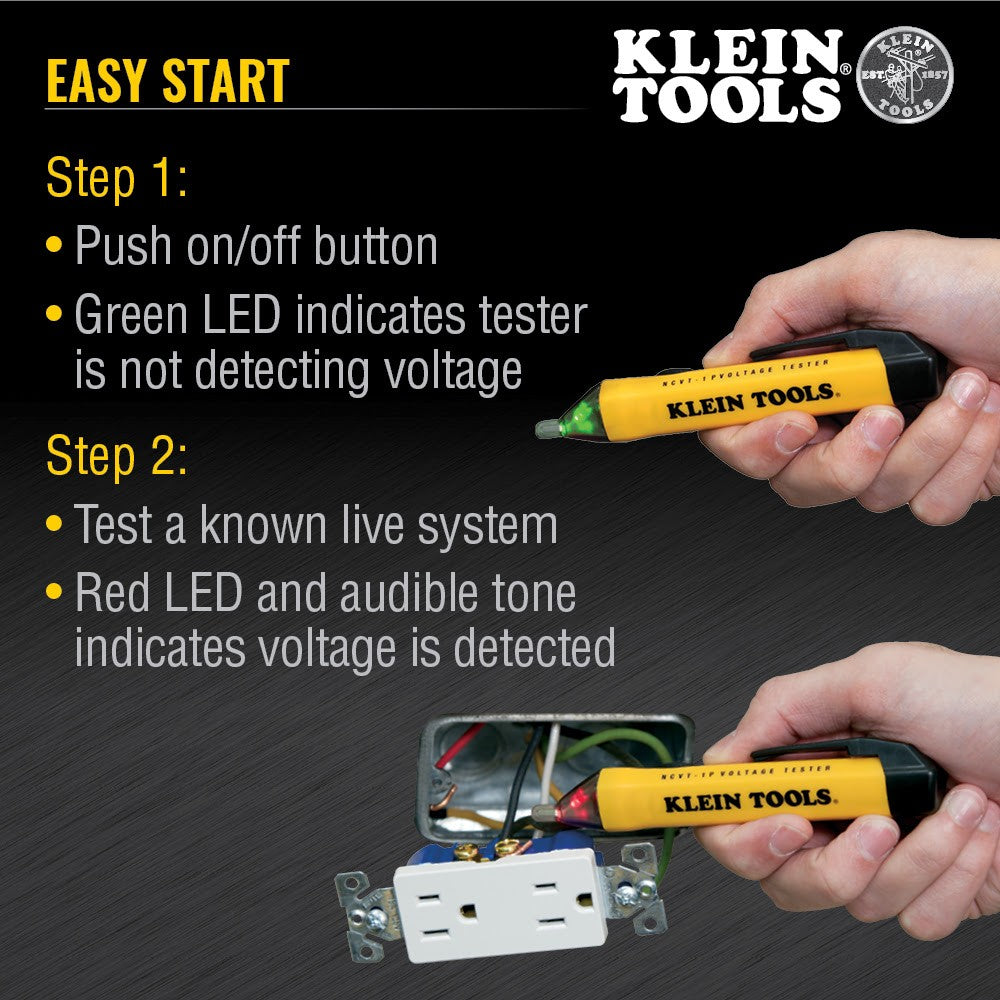 Klein NCVT1PKIT Non-Contact Voltage and GFCI Receptacle Test Kit
