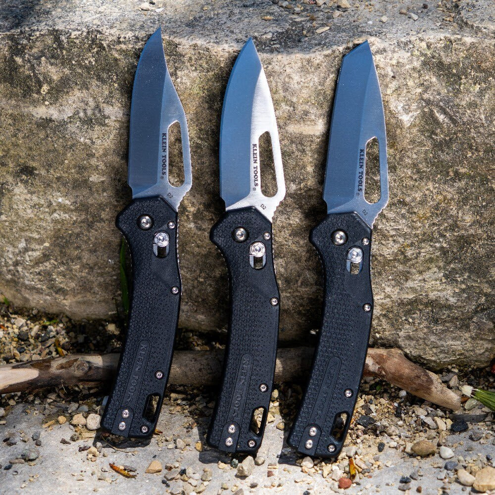 Klein OGK000BKT KTO Resurgence Knife, Drop Point Blade, Black Handle