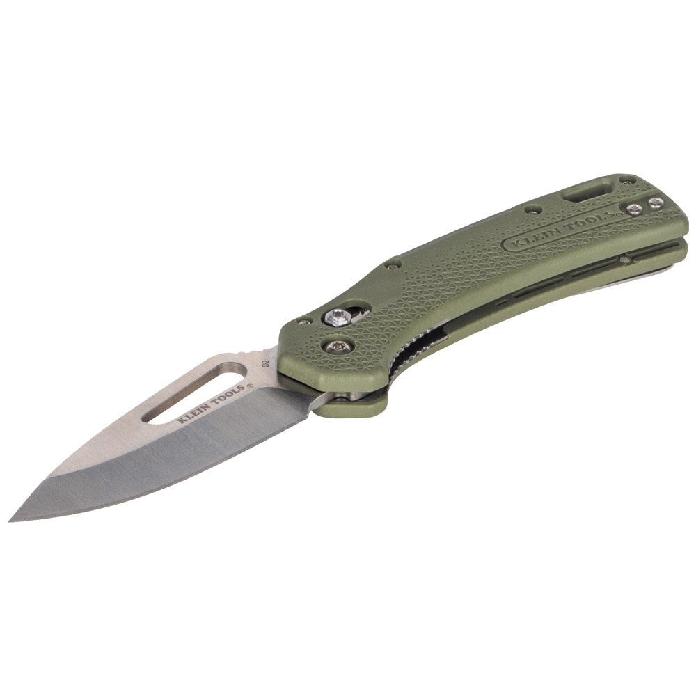 Klein OGK000GNT KTO Resurgence Knife, Drop Point Blade, Moss Green Handle