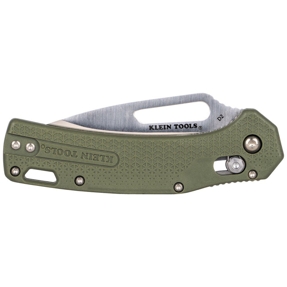 Klein OGK000GNT KTO Resurgence Knife, Drop Point Blade, Moss Green Handle