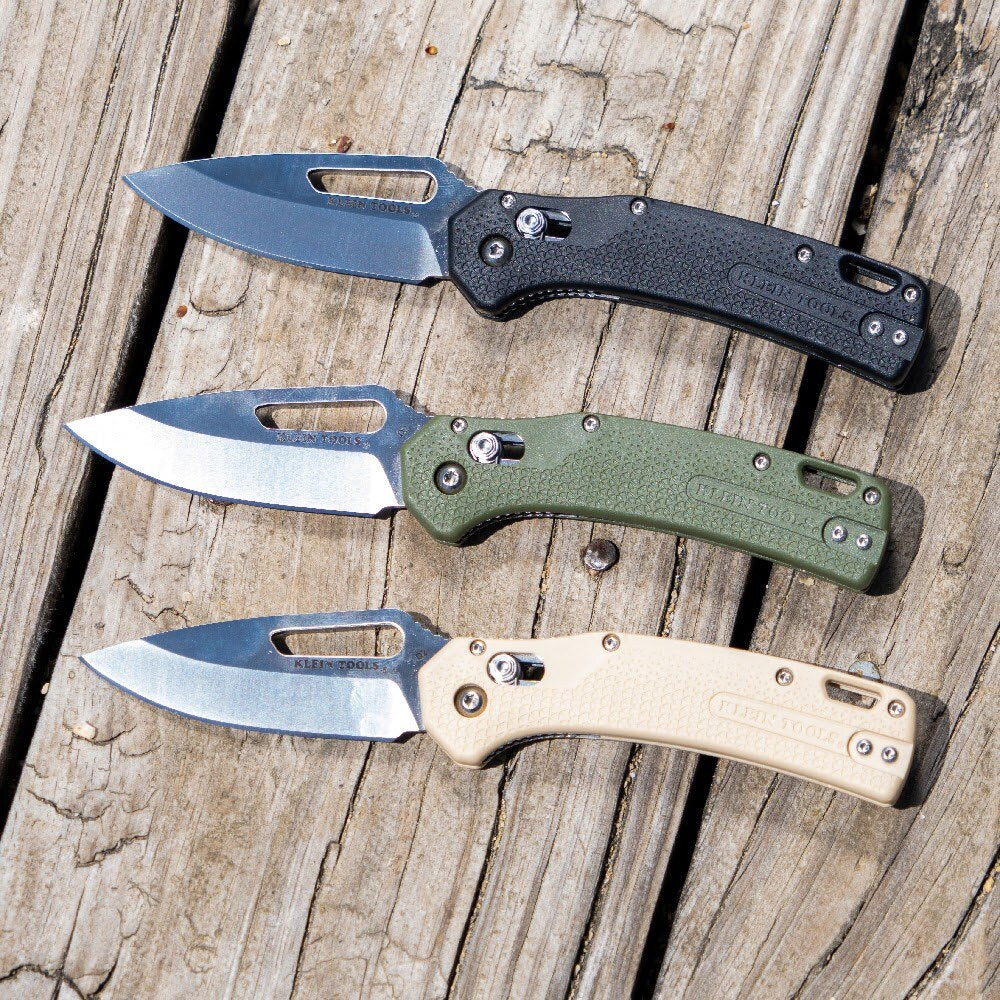 Klein OGK000TNT KTO Resurgence Knife, Drop Point Blade, Sand Handle