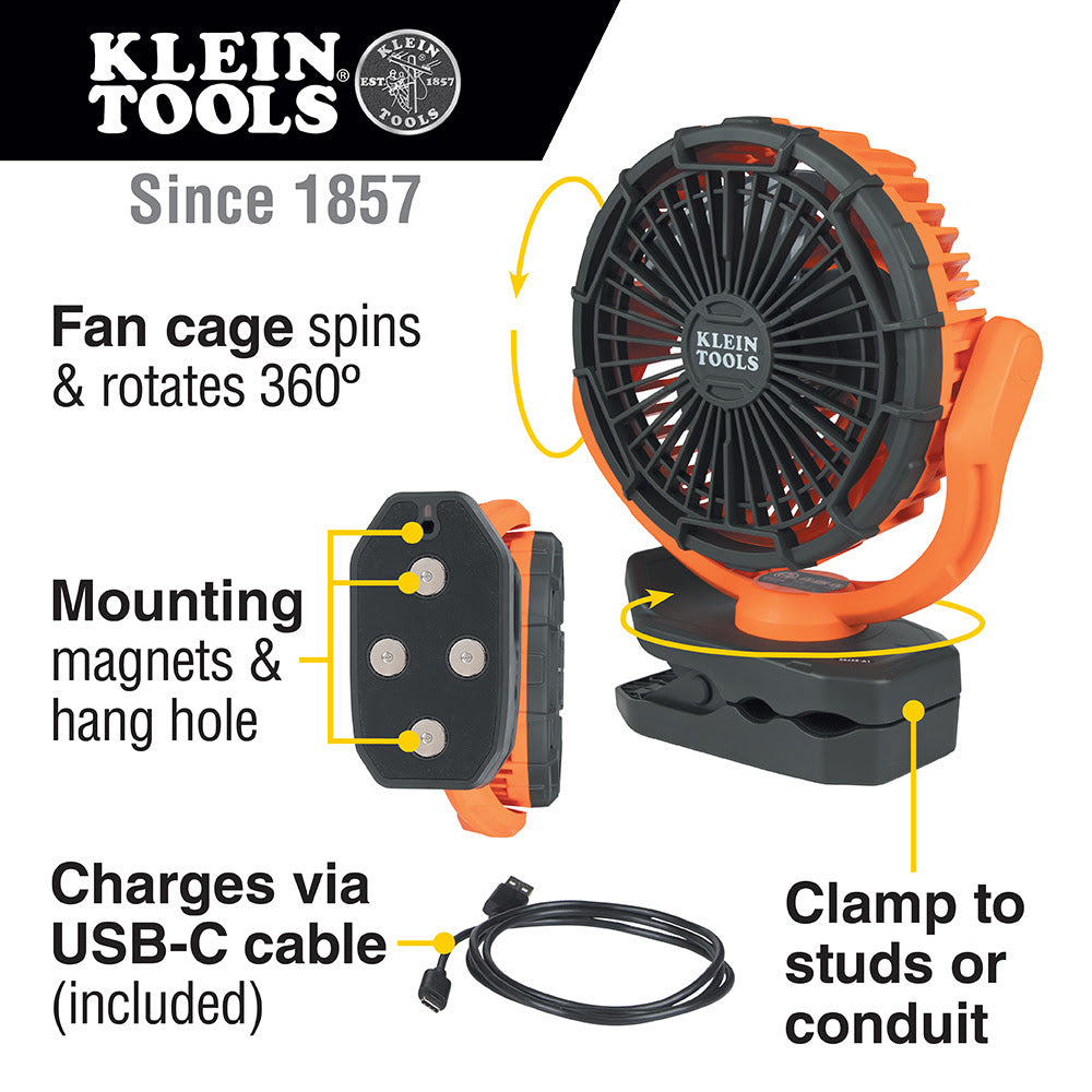 Klein PJSFM2 Rechargeable Clamping Fan