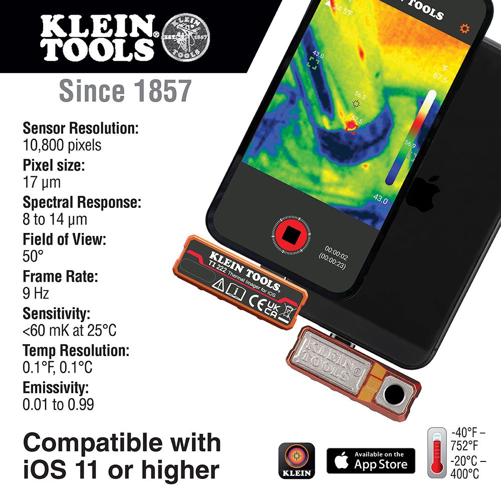 Klein TI222 Thermal Imager for iOS Devices