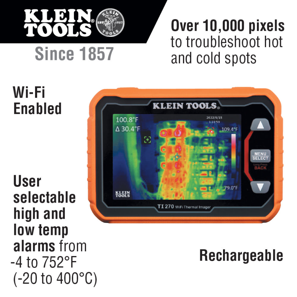 Klein TI270 Rechargeable Thermal Imager with Wi-Fi