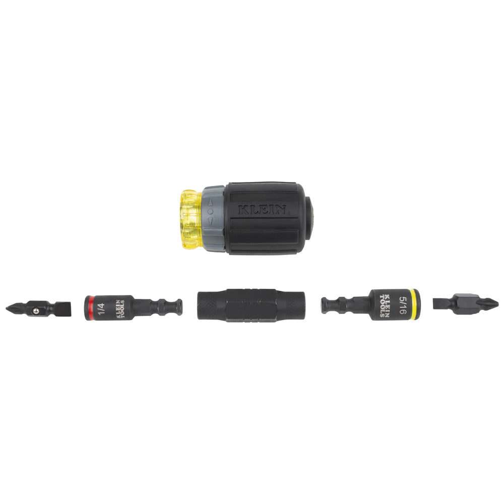 Klein 32561HDRT KNECT 7-in-1 Ratcheting Impact-Rated Stubby Screwdriver/Nut Driver