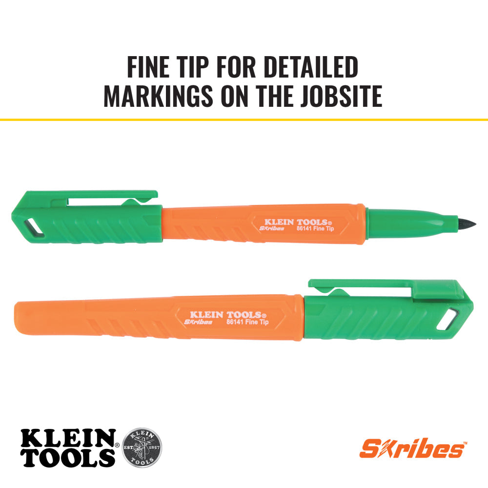 Klein 861914 Skribes Fine Tip Permanent Markers, Multi-Color, 4-Pack