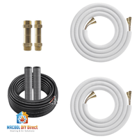 MRCOOL DIY Pre-Charged Line Set 41' Extension Bundle – 16' + 25' Line Sets, (1) Couplers, and 75' Control Wire