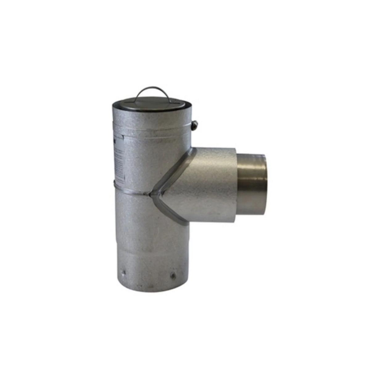 Drolet - 4" Pellet Stove Adapter Tee with Cap (Unpainted) - Freedom HVAC Supply