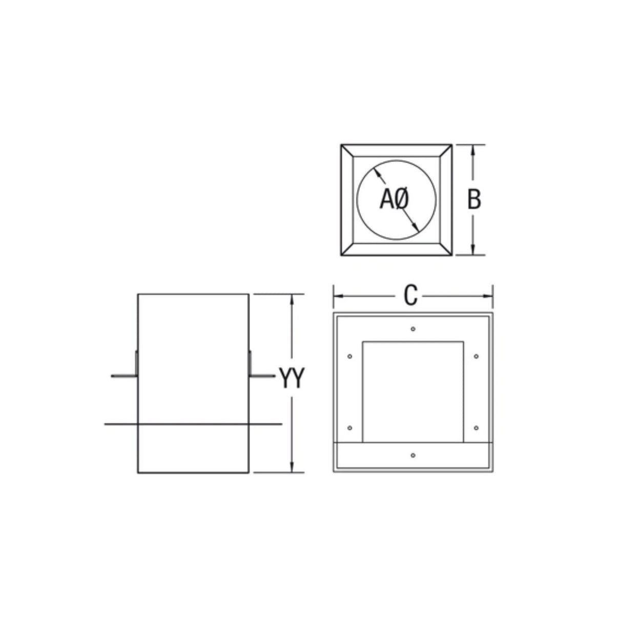 Drolet - Vortex 4" Square Pellet Ceiling Support - Freedom HVAC Supply