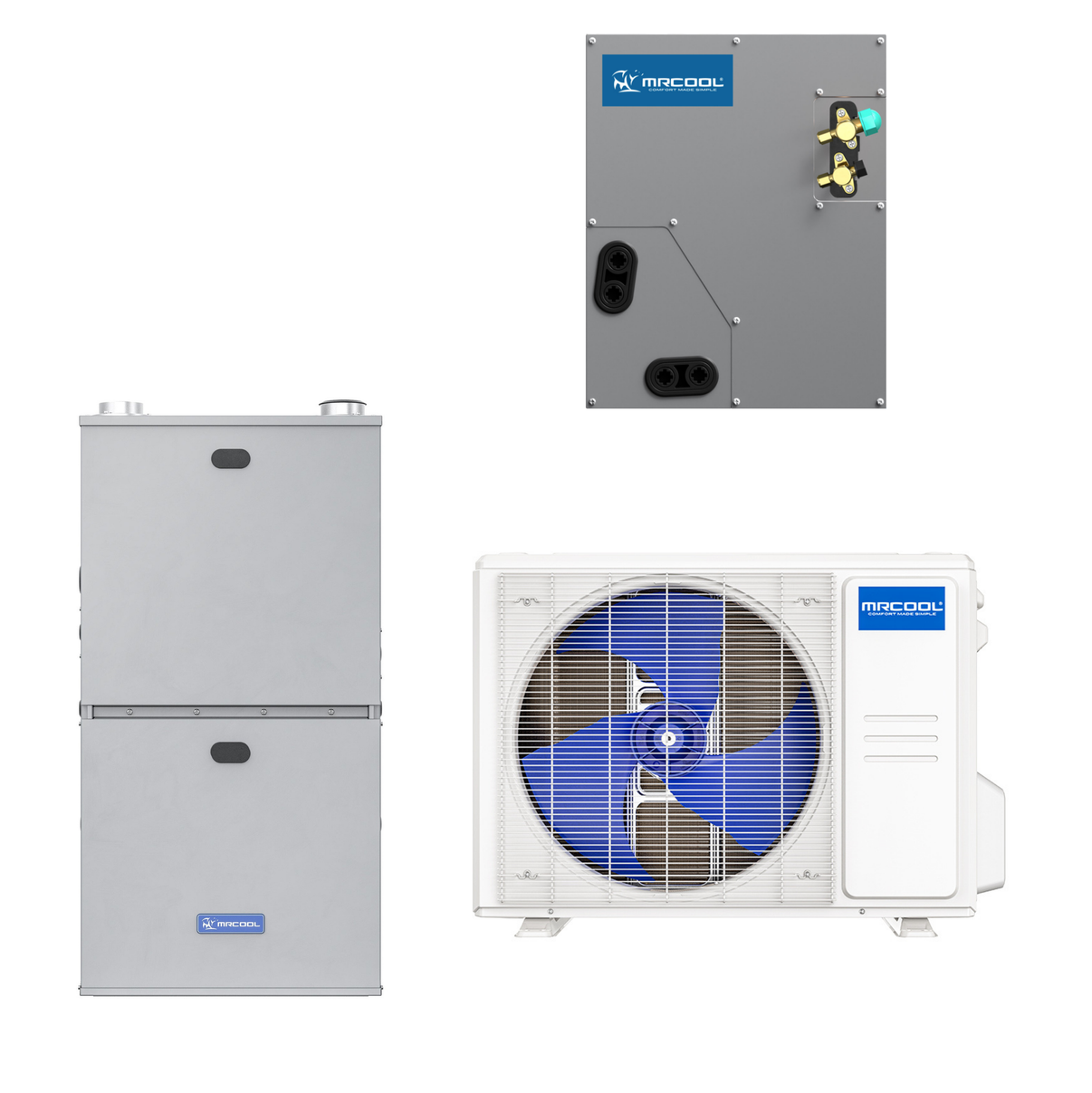 MRCOOL 1.5 Ton Central VersaPro Air Conditioner and 96% AFUE, 80K BTU 17.5" Gas Furnace Split System - Upflow, Horizontal, or Downflow - Freedom HVAC Supply