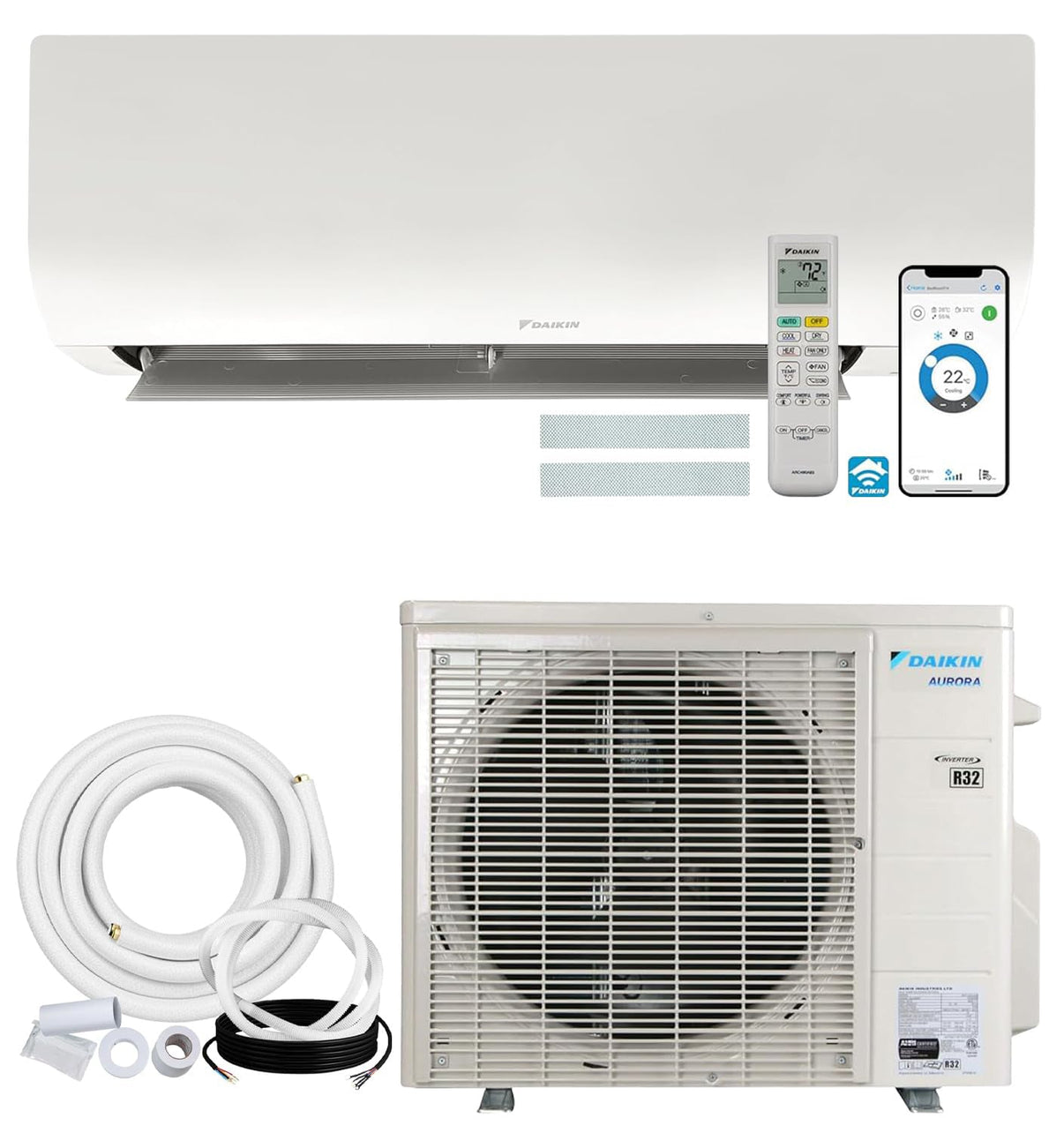 Daikin Aurora 24000 BTU low ambient mini split system for heating and cooling large spaces