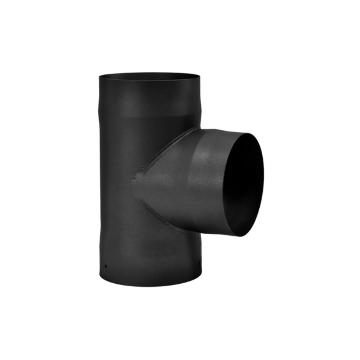 Drolet - Tee with Cap Single Wall Black Pipe - 8"Ø - Freedom HVAC Supply