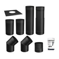 Drolet - 6"Ø Black Single Wall Pipe Kit - To the Wall - Freedom HVAC Supply