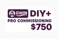 GWIN HVAC DIY+ Pro Commissioning Service graphic showing the GWIN logo and $750 price for nationwide professional HVAC commissioning