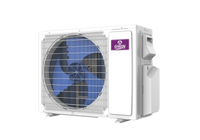 Left angle view of GWIN SEER 25 mini split condenser showing outdoor unit design and inverter heat pump system