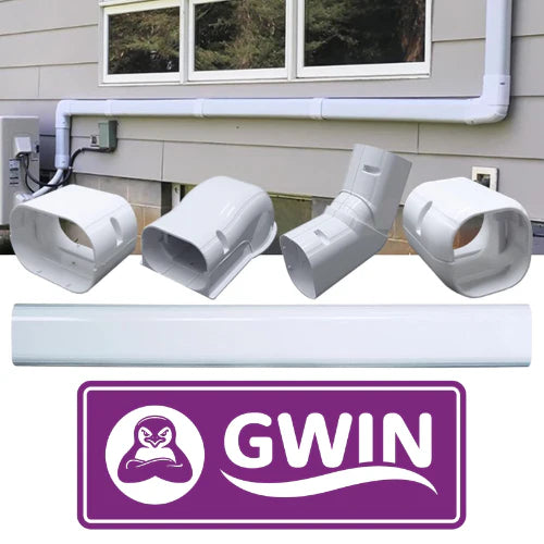 Mini split line set cover installed on exterior wall concealing HVAC lines for ductless system clean finish