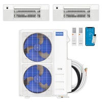 MRCOOL DIY 5th Gen Multi-Zone 2-Zone 48,000 BTU 22 SEER2 (12K + 12K) Ductless Mini-Split Air Conditioner and Heat Pump with Ceiling Cassettes