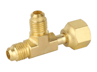 NAVAC F1022 - 1/4″ Access Tee Connector with Flare Nut, 1/4″ SAE x 1/4″ FE SAE Swivel