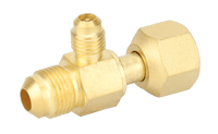 NAVAC F1024 - 1/4″ Access Tee Connector with Flare Nut, 3/8″ SAE x 3/8″ FE SAE Swivel