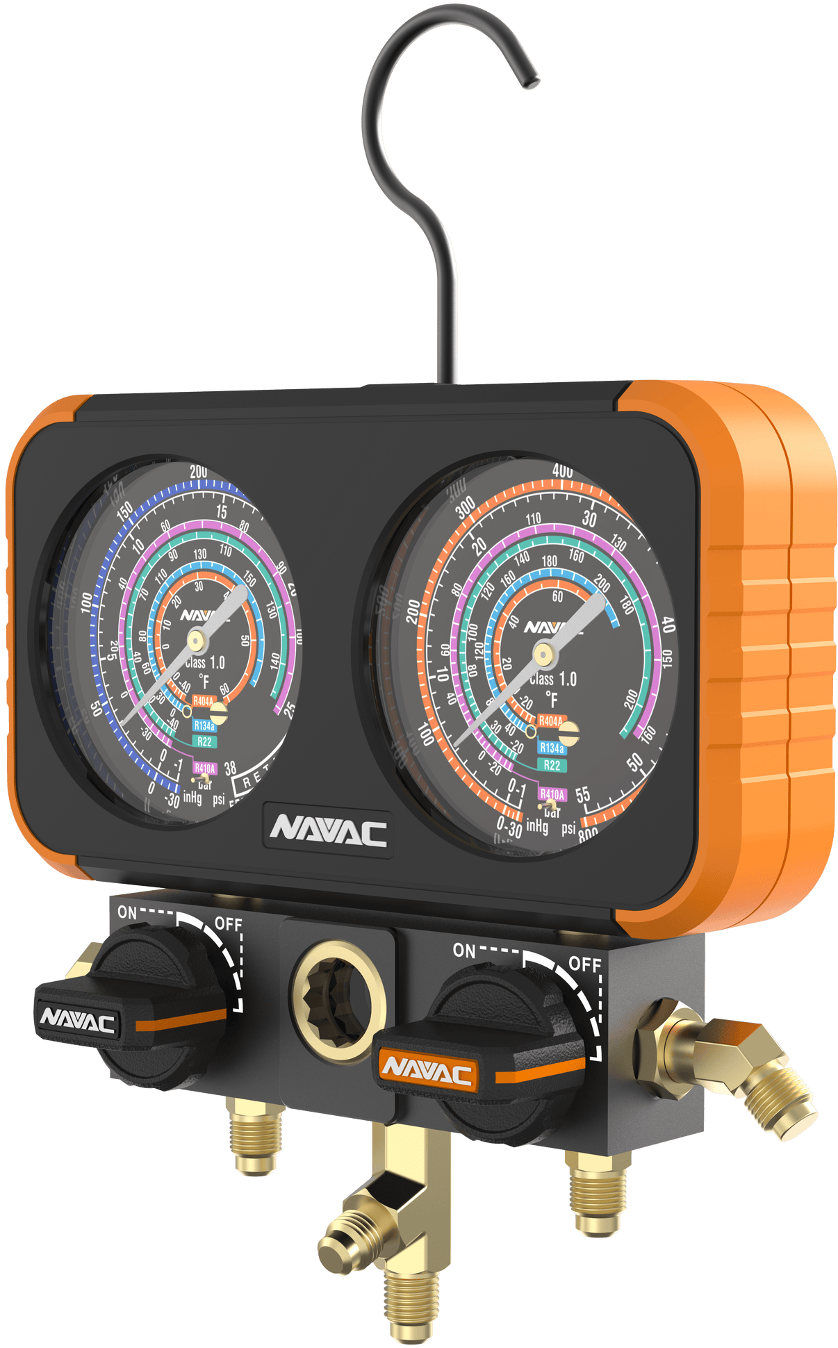 NAVAC N2A4E- Pro Plus Manifold Gauge, Impact-Resistant and Precise Performance