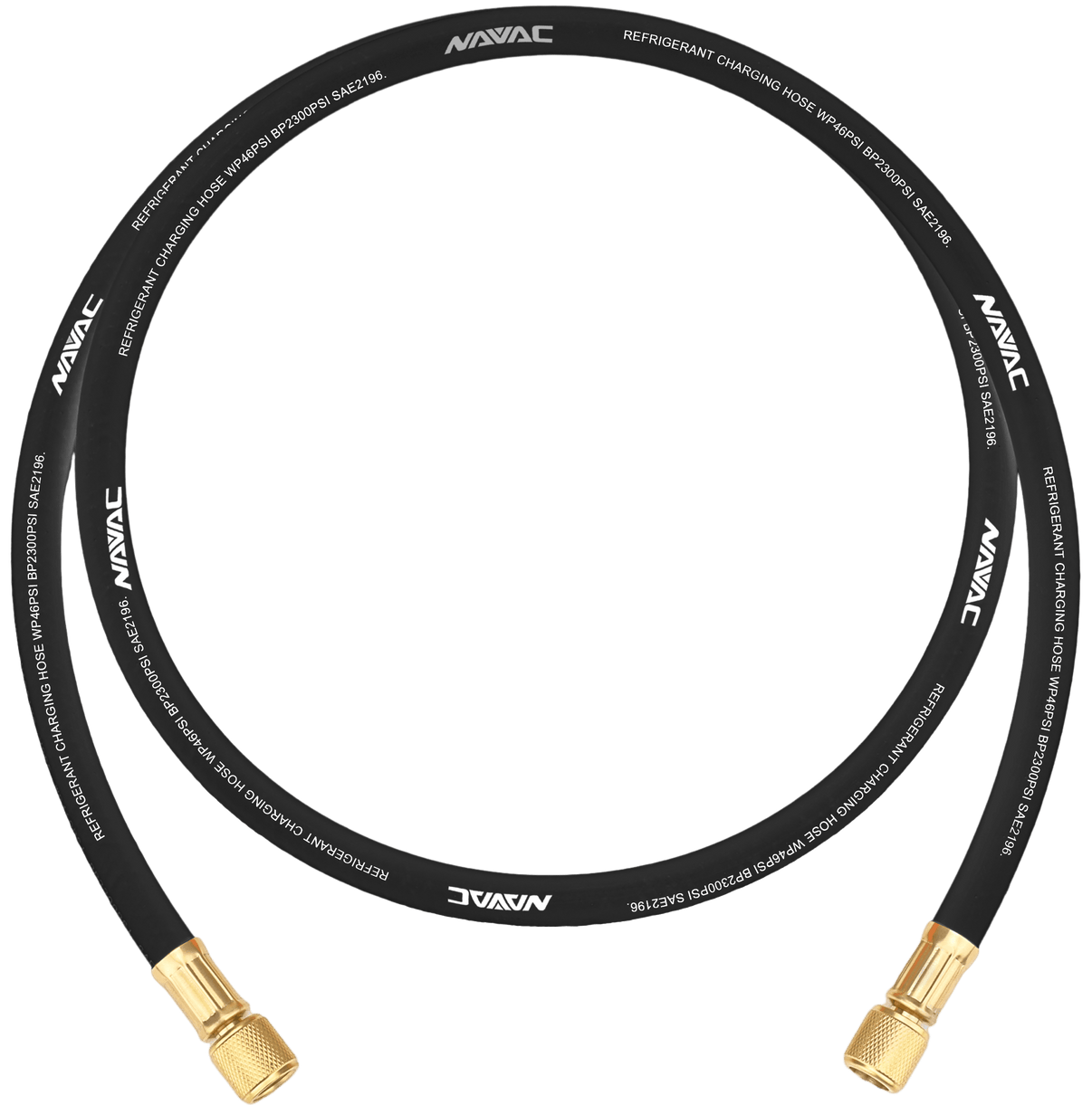 NAVAC NH38BB - Big Boy Evacuation Hose, Black, 3/8 Dia, 3/8 to 3/8 Fittings