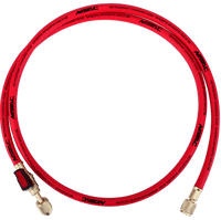 NAVAC NH5CR - Individual Refrigerant Hose, 1/4” Charging Hoses, 5 Ft Long with ball valve, Red
