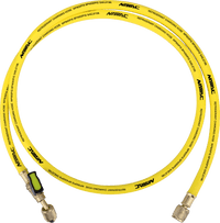 NAVAC NH5CY - Individual Refrigerant Hose, 1/4” Charging Hoses, 5 Ft Long with ball valve, Yellow