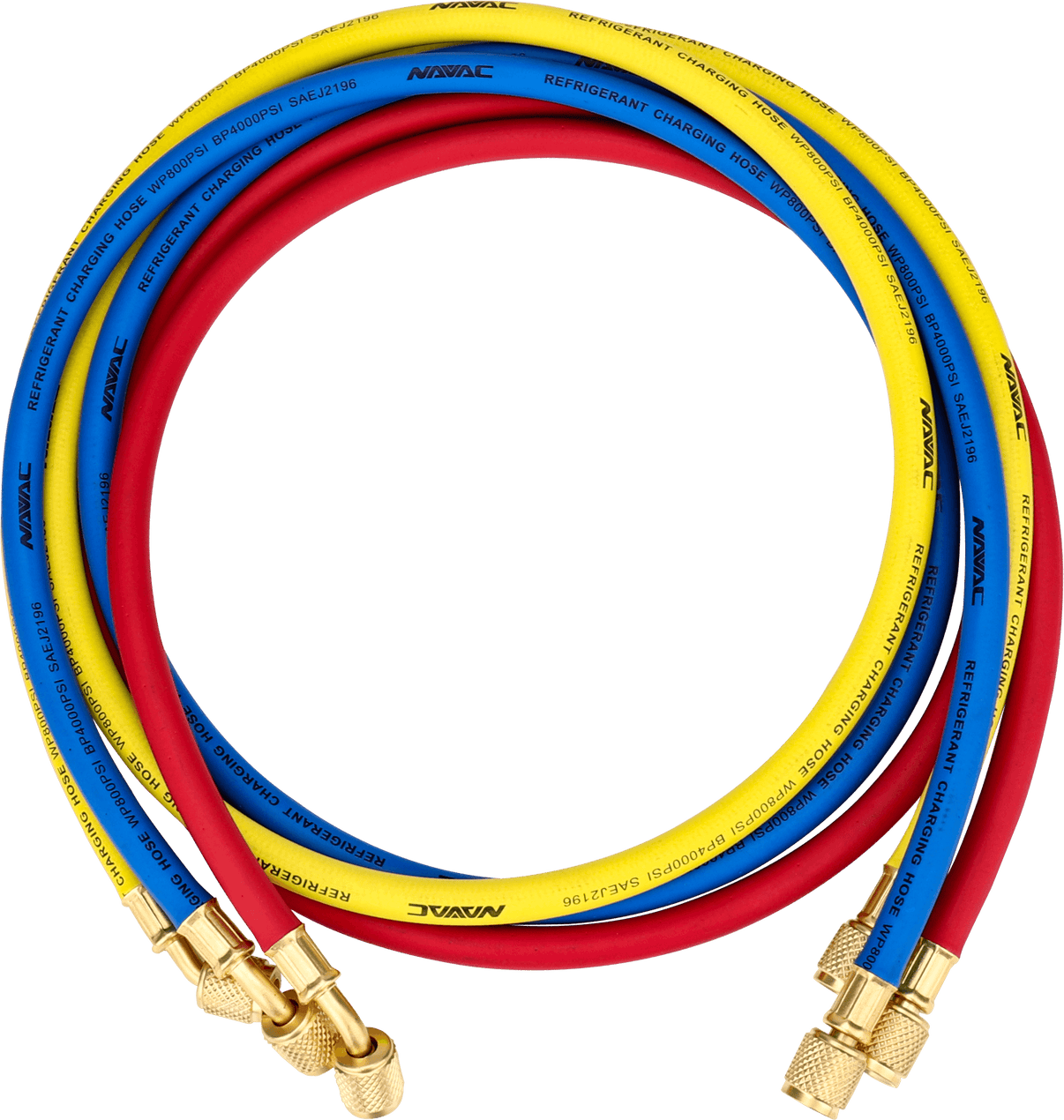 NAVAC NH5S - Refrigerant Hoses, 1/4” Charging Hose Sets, 5 Ft Long